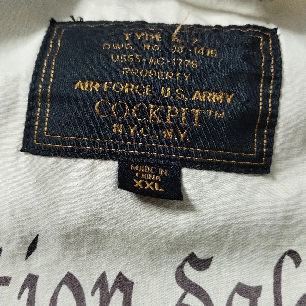 Cockpit USA Men's Distressed Air Force U.S. Army Aviator‎ Bomber Jacket Type XXL